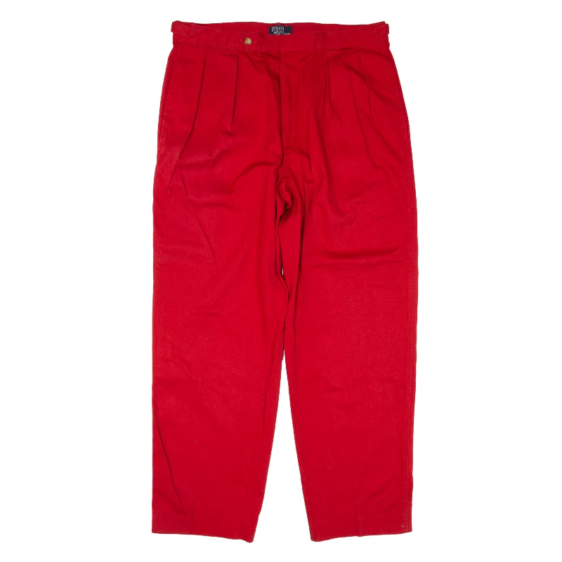 POLO RALPH LAUREN Trousers Red Relaxed Tapered Womens W36 L30 Trousers Travel Practical