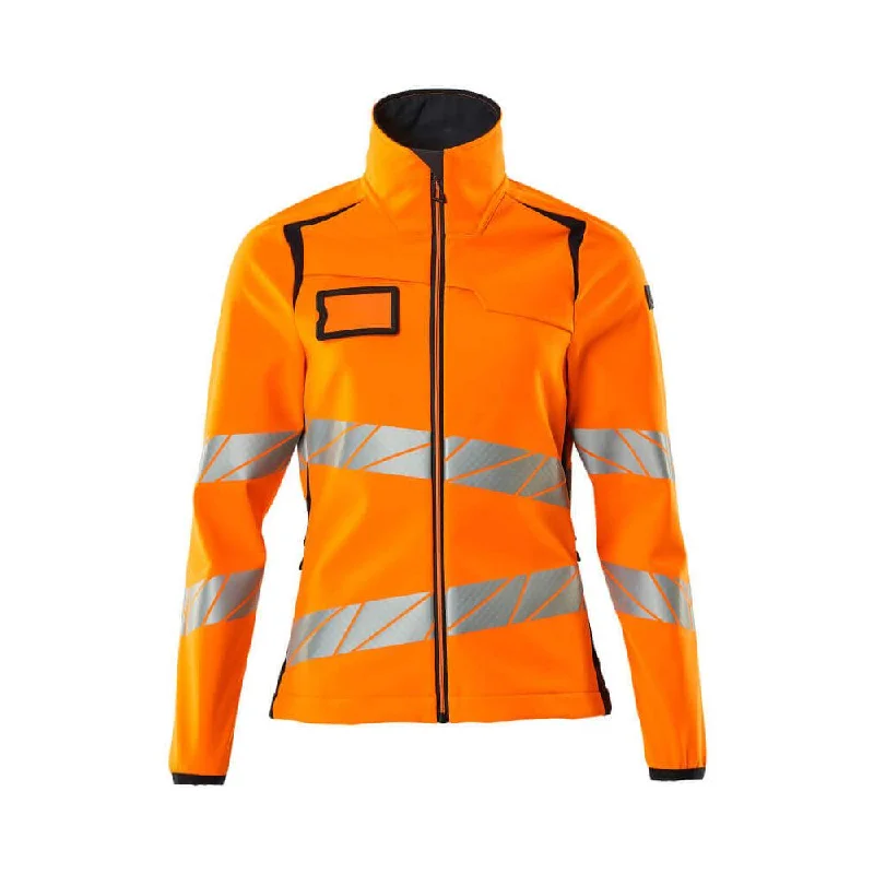 Mascot Hi-Vis Softshell Jacket 19012-143 - Womens, Accelerate Safe Tiered Jacket Buttoned Jacket Zippered Jacket