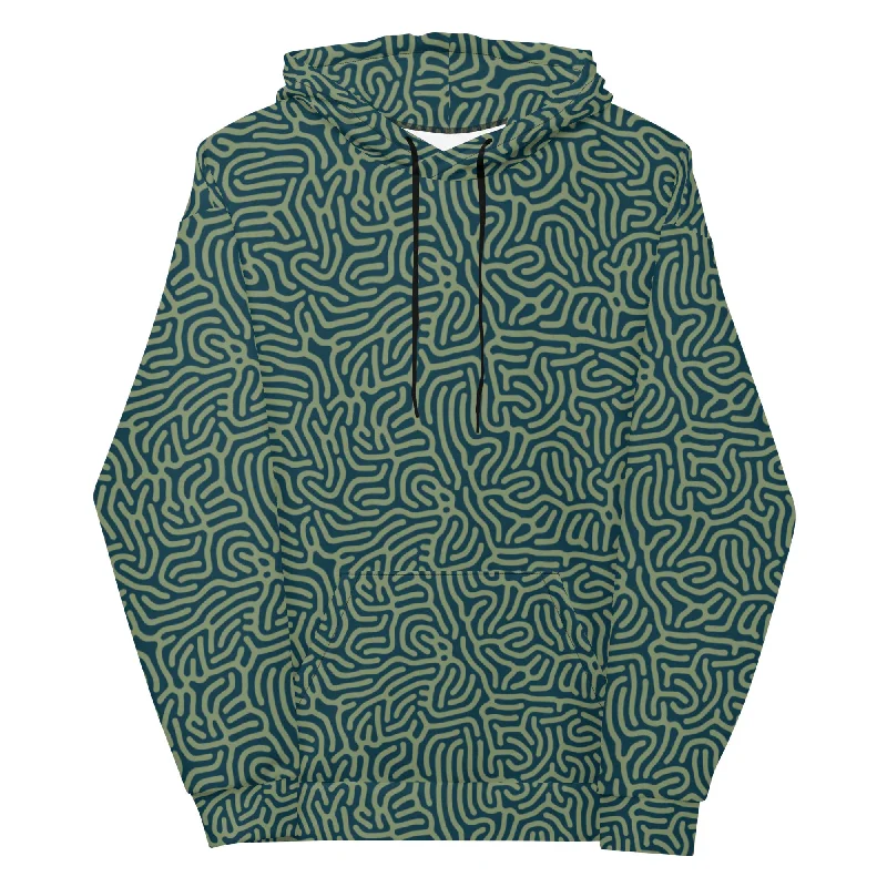 Maze Camo Hoodie Hoodie with Turtle Neck Cozy Winter