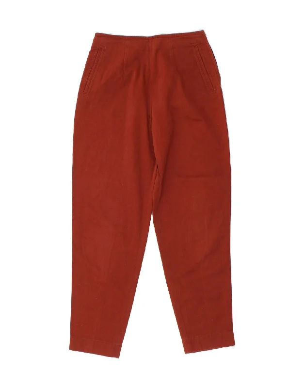 VINTAGE Womens Tapered Casual Trousers EU 38 Medium W27 L29 Orange Cotton Trousers Flared Retro