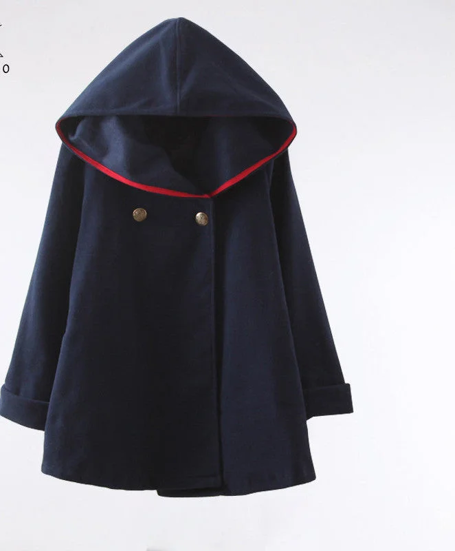 Fashion Women Wool Coat Style Coat and Female Hooded Jacket Casual Trench Rayon Fabric Velvet Fabric Corduroy Fabric