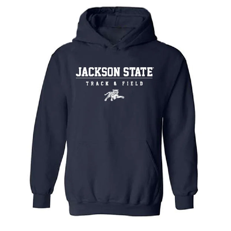 Jackson State - NCAA Women's Track & Field : Callie Calicut - Classic Shersey Hooded Sweatshirt Hoodie with Hem Drawcord Adjustable Customizable