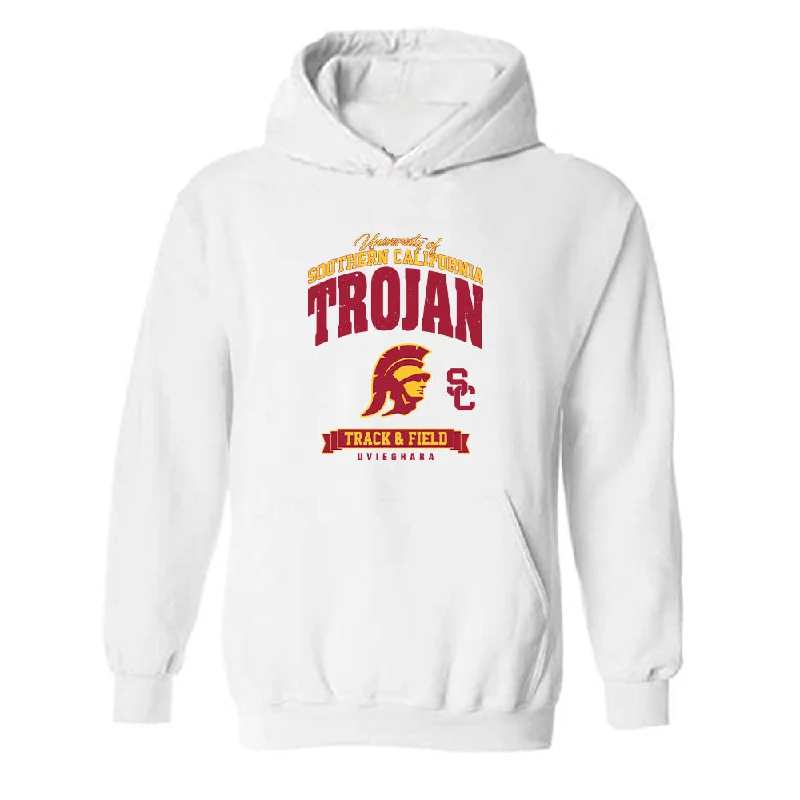 USC - NCAA Women's Track & Field : Rachael Uvieghara - Classic Fashion Shersey Hooded Sweatshirt Hoodie with Front Slit Layering Stylish