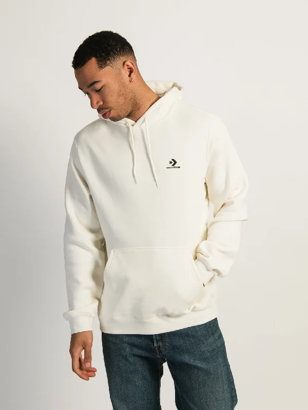 CONVERSE EMBROIDERED STAR CHEVRON PULLOVER HOODIE Ribbed Crew Neck