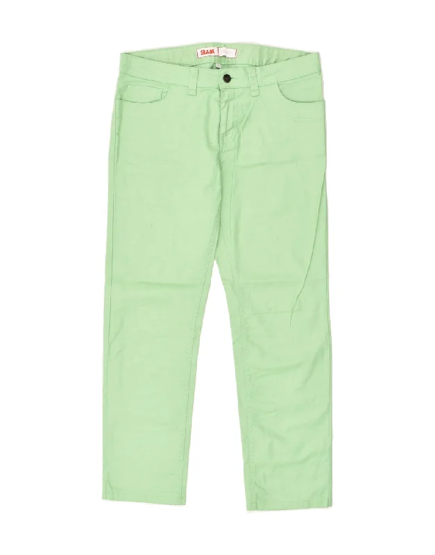 SLAM Womens Slim Casual Trousers IT 44 Medium W30 L28  Green Cotton Trousers Cargo Utility