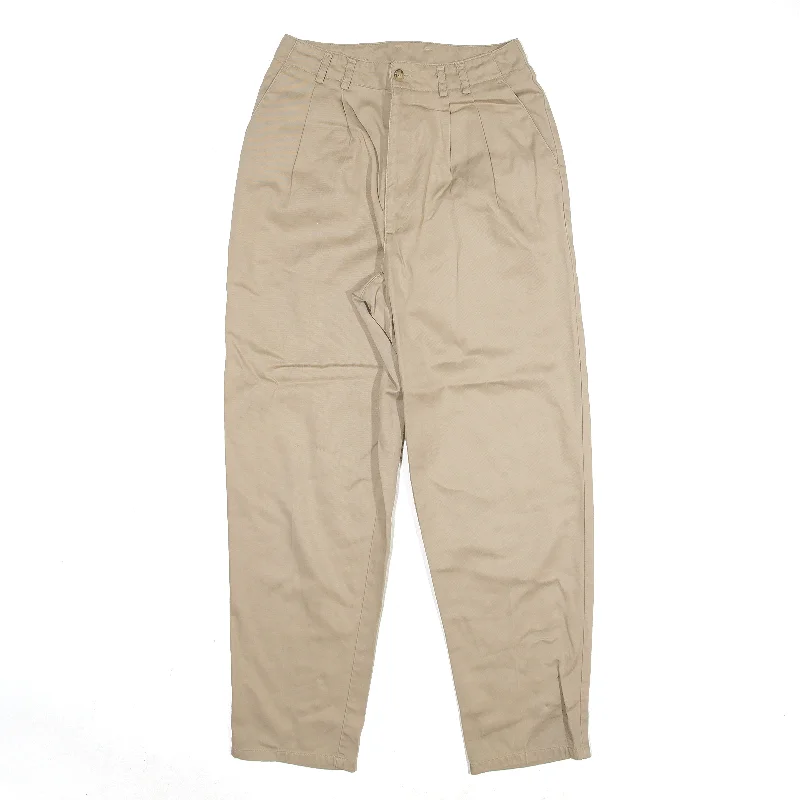 HUNT CLUB Pleated Trousers Beige Regular Tapered Womens W26 L26 Trousers Running Lightweight