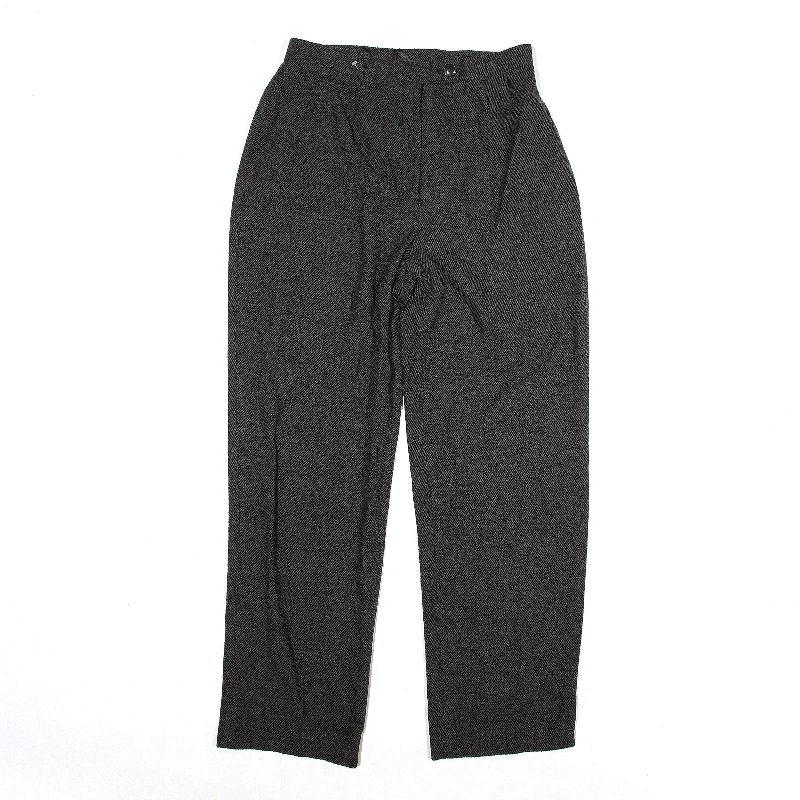 Pleated Trousers Black Relaxed Straight Womens W26 L27 Trousers Fall Fleece