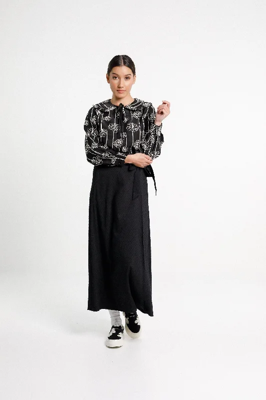 Liberty Skirt - Sale - Black Bobble wool skirt thick