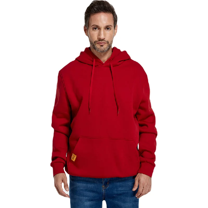 Ororo Unisex Red Heated Pullover Hoodie Short Sleeve Top