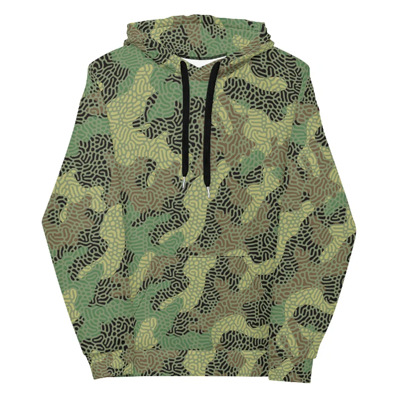 Woodland Maze Camo Hoodie Hoodie with Longline Fit Extended Stylish