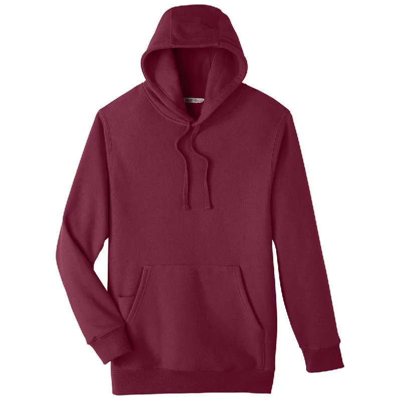 Team 365 Unisex Sport Dark Maroon Zone HydroSport Heavyweight Pullover Hooded Sweatshirt Three Quarter Sleeve