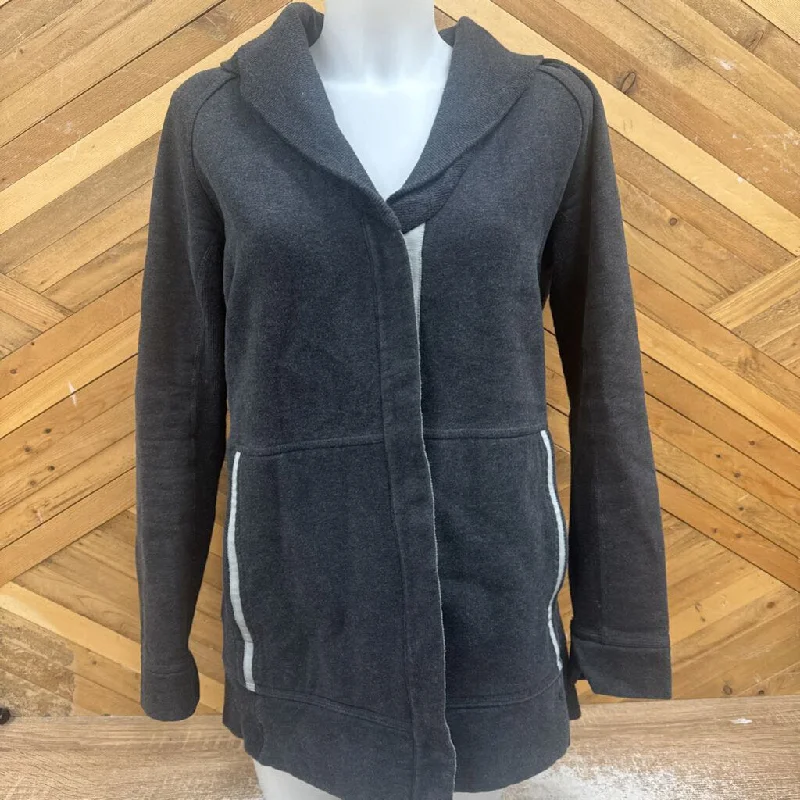 Lululemon - Women's Button Up Cardigan Sweatshirt - MSRP comp $118: Grey-women- Mesh Fabric Canvas Fabric Denim Fabric