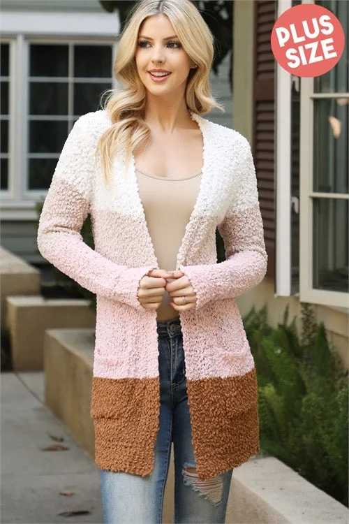 Popcorn color clock cardigan Chenille Brocade Lace