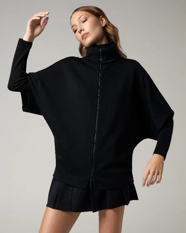 Oversized Zip Cardigan Stretchy Elastic Breathable