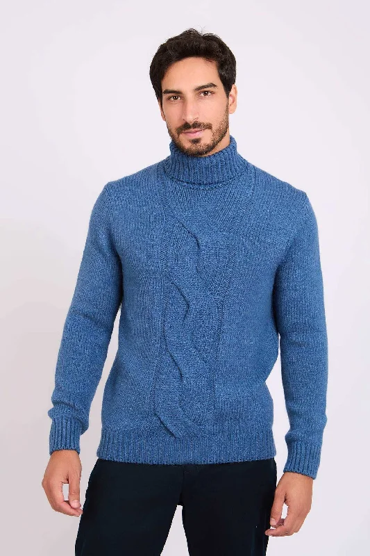 Men Regular Fit Pullover - Blue dolman Sleeve Top