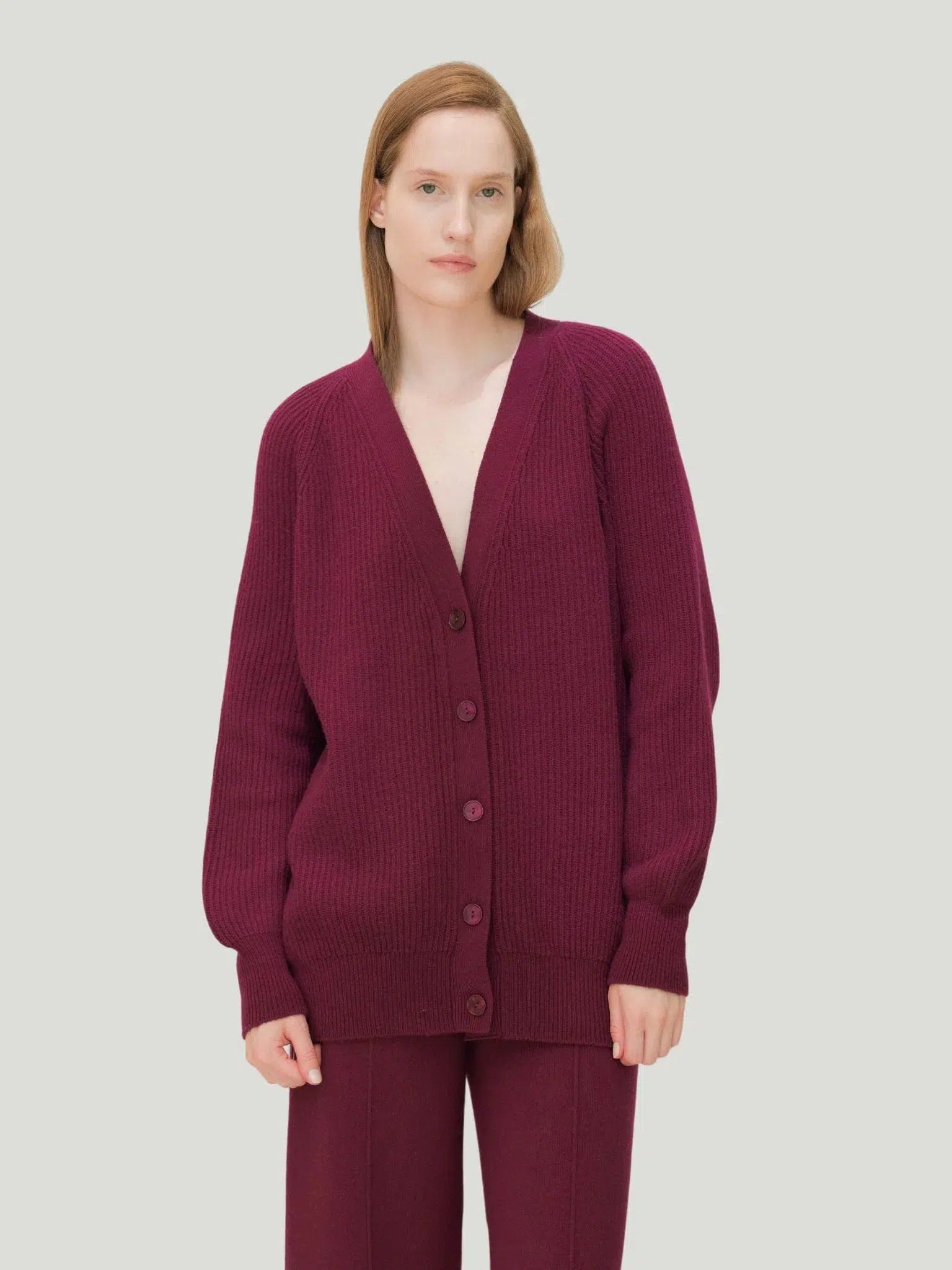 Lèmme Cashmere Ribbed Cardigan Stretchy Elastic Breathable