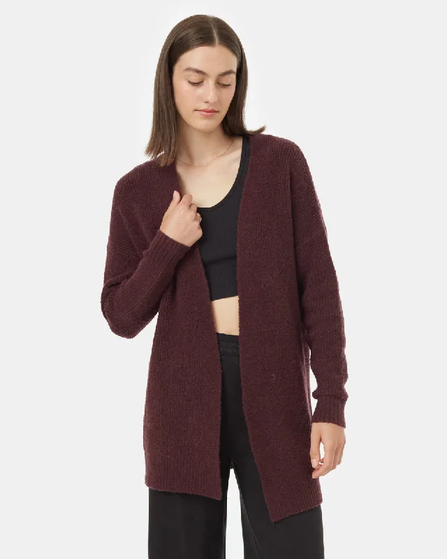 Highline Fuzzy Open Cardigan Elasticated Padded Insulated