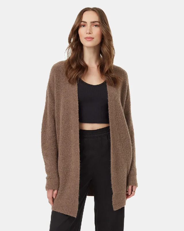 Highline Fuzzy Open Cardigan Fitted Loose Oversized