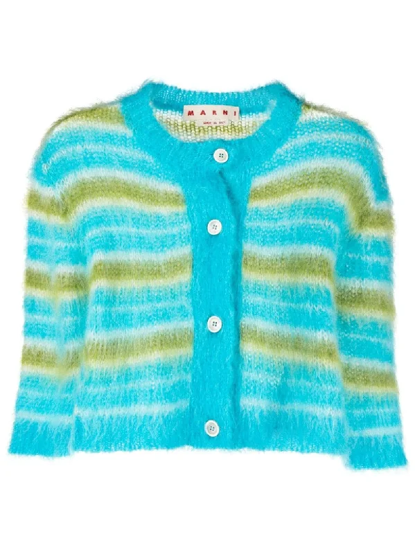 brushed striped cardigan Soft Cozy Warm