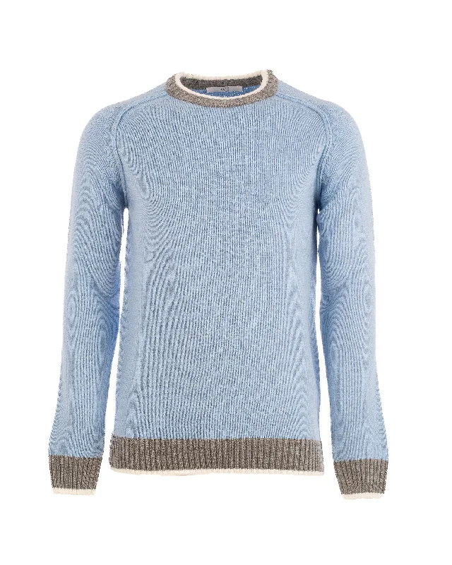 Men Regular Fit Pullover - Blue Flutter Sleeve Feminine