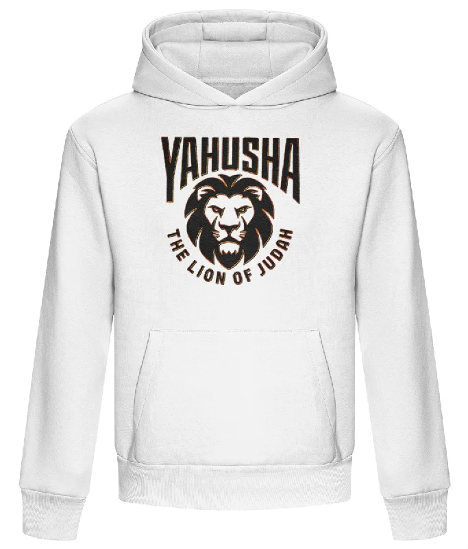 Yahusha-The Lion of Judah 02-01 Designer AWDis Heavyweight Boxy Fleece Lined Unisex Pullover Hoodie Puff Sleeve Stylish