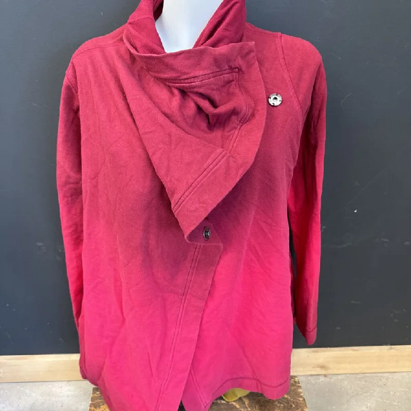 Lululemon- snap cardigan sweater : Red -women-MD/LG Solid Color Striped Floral Print