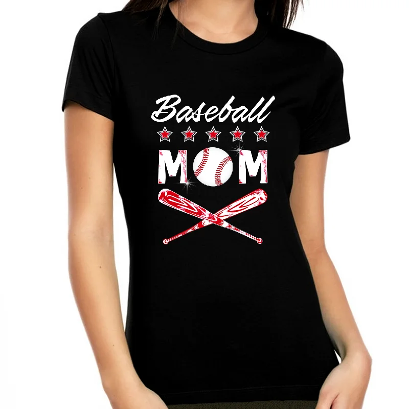 Baseball Mom Shirts for Women - Baseball Mom Shirt - Mothers Day Shirt - Mothers Day Gift Print Jacquard Patchwork