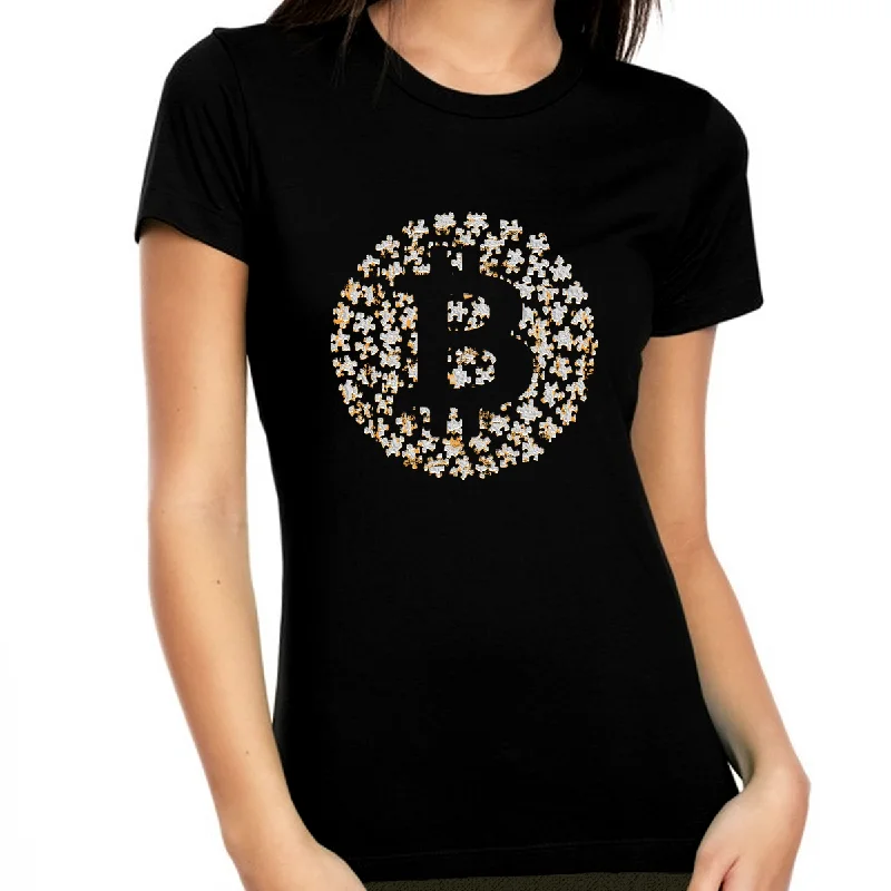 Bitcoin Shirt for Women Bitcoin Logo Womens Crypto Shirt Cryptocurrency Bitcoin Gift BTC Bitcoin Puzzle Machine Wash Dry Clean Hand Wash