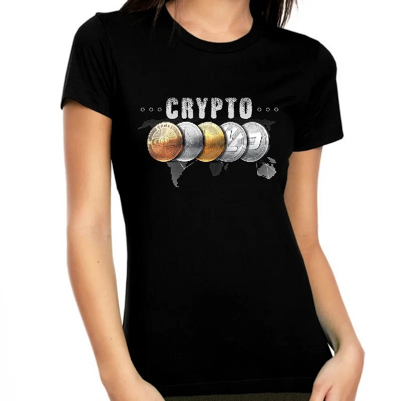 Crypto Shirt for Women Cryptocurrency Crypto Gift Crypto Clothing Bitcoin Shirt Ethereum Shirt Wool Fabric Cashmere Fabric Tweed Fabric