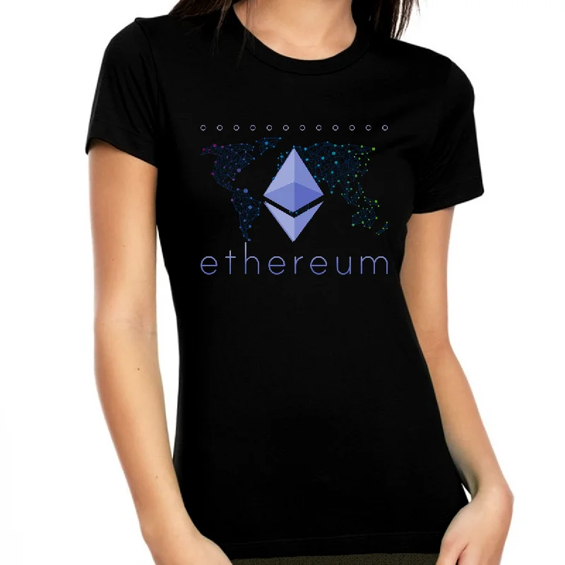 Ethereum Shirt for Women Ethereum Logo Womens Crypto Shirt Cryptocurrency Ethereum Gift ETH Ethereum Clothing Cashmere Blend Cotton Blend Poly Blend