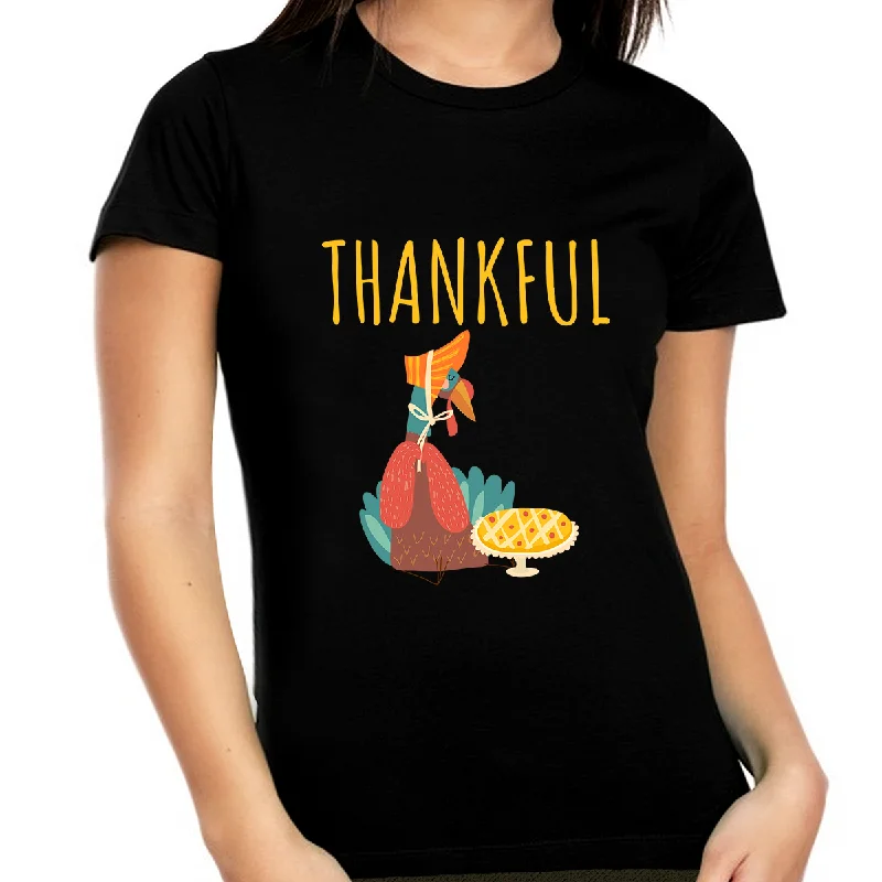 Funny Thanksgiving Shirt Plus Size Turkey Shirt Cute Fall Shirts Women Plus Size Thankful Shirts for Women Satin Blend Silk Blend Wool Blend