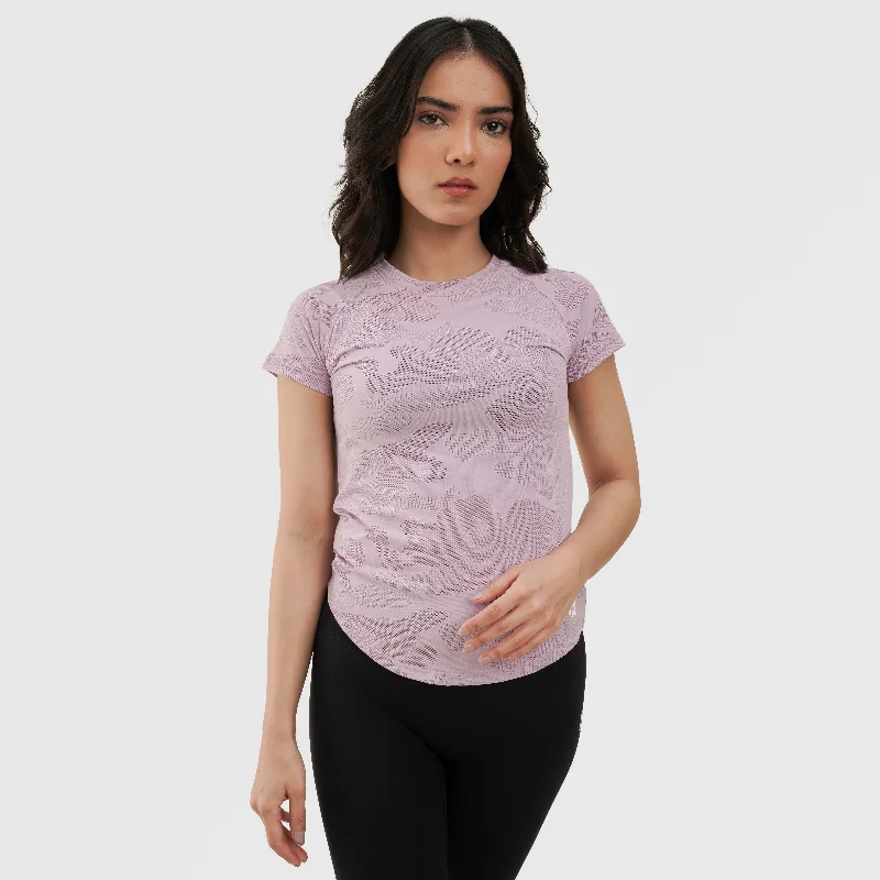 GA Cut Out Tee (Lilac) Spandex Blend Rayon Blend Denim Blend