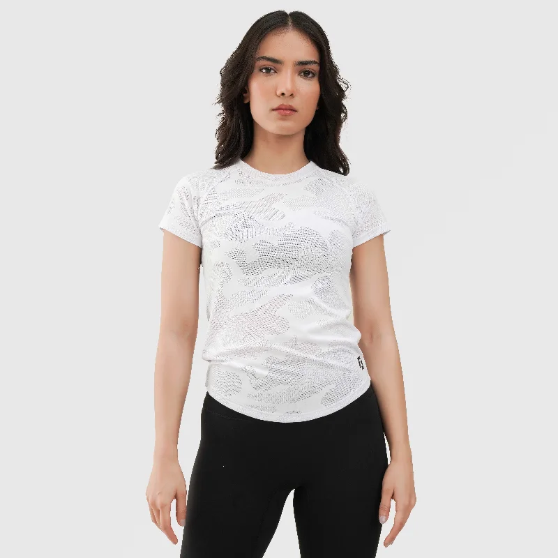 GA Cut Out Tee (White) Lace Blend Ribbed Blend Corduroy Blend