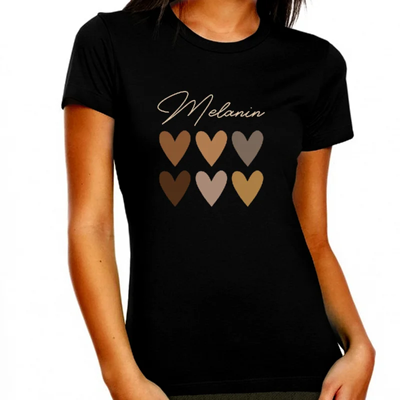 Juneteenth T-shirt for Women Freedom Day Womens Black Pride Melanin Tee Silk Blend Satin Velvet