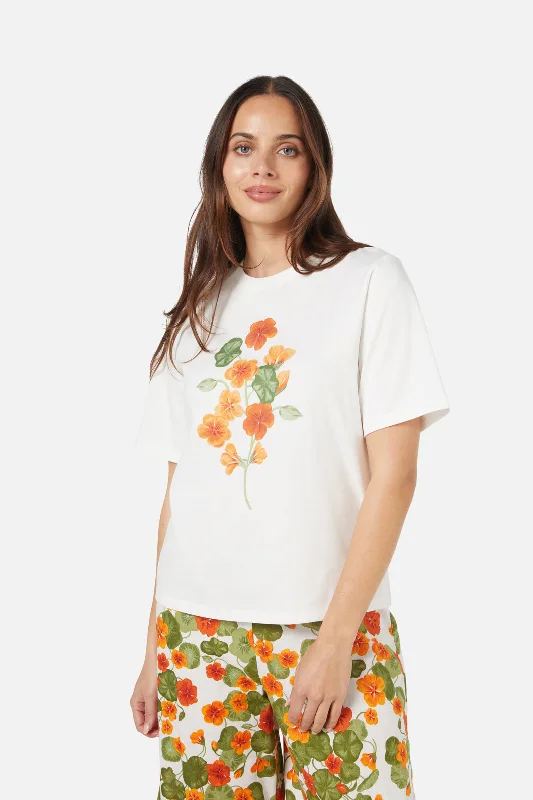 Nasturtium Tshirt Mesh Blend Leather Blend Suede Blend