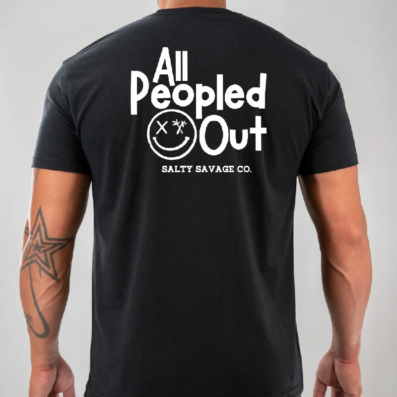 Salty Savage Unisex "All Peopled Out" Tee | V2 Zippered Front Buttoned Front Snap Front