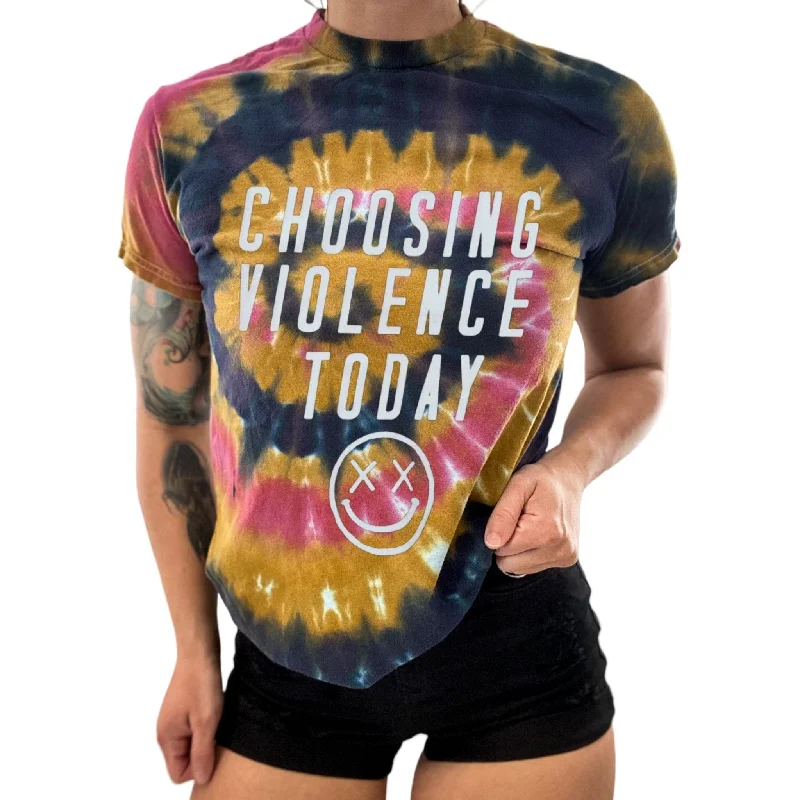 Salty Savage Unisex “CHOOSING VIOLENCE TODAY” Tee Handmade Hand-knitted Hand-woven