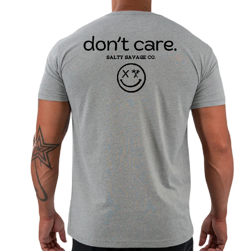 Salty Savage Unisex "don’t care." Tee | V2 Nylon Fabric Polyester Fabric Spandex Fabric