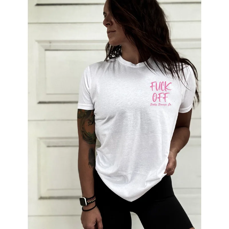 Salty Savage Unisex "Fuck Off" Tee | Basic Welt Pockets Slit Pockets Flap Pockets