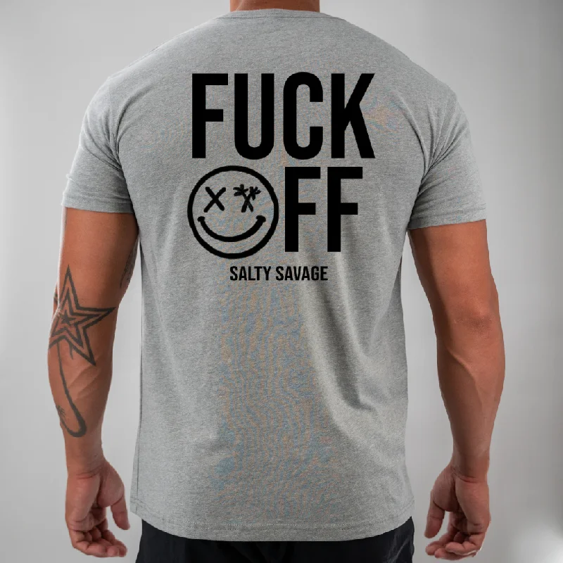 Salty Savage Unisex  “FUCK OFF" Tee | V2 | Business in the Front, Party in the Back Beaded Sequined Faux Fur