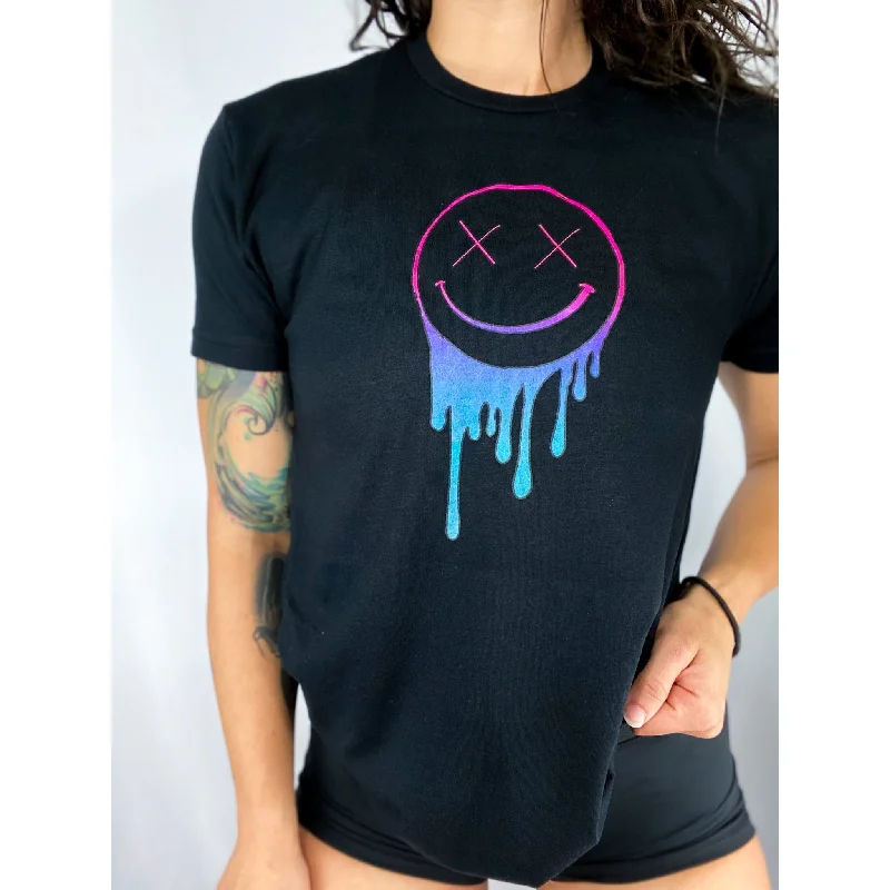 Salty Savage Unisex "Gradient Drip OG Smile" Tee Zippered Front Buttoned Front Snap Front