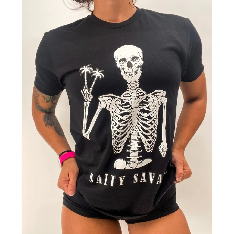 Salty Savage Unisex “Peace Skeleton” Tee Jersey Fabric Tulle Fabric Batik Fabric