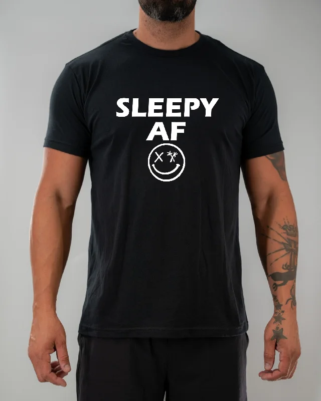 Salty Savage Unisex "SLEEPY AF" Tee Rayon Fabric Velvet Fabric Corduroy Fabric