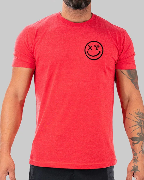 Salty Savage Unisex "Spliced Smile" Tee | Basic Mesh Blend Leather Blend Suede Blend