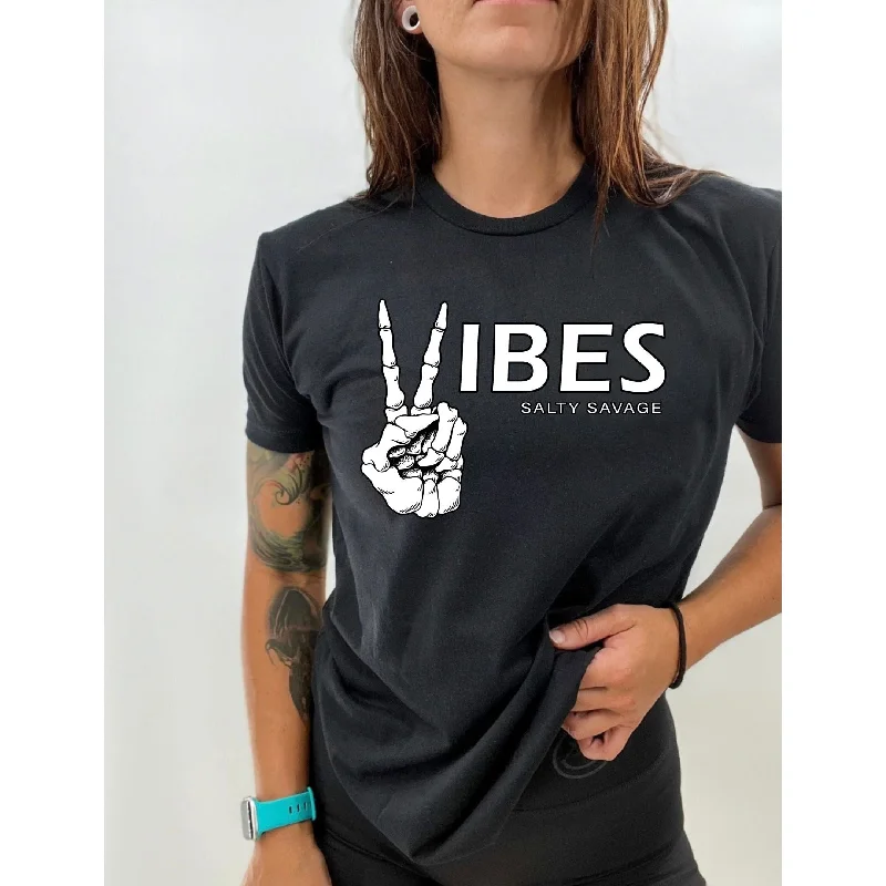 Salty Savage Unisex "VIBES" Tee Casual Formal Business