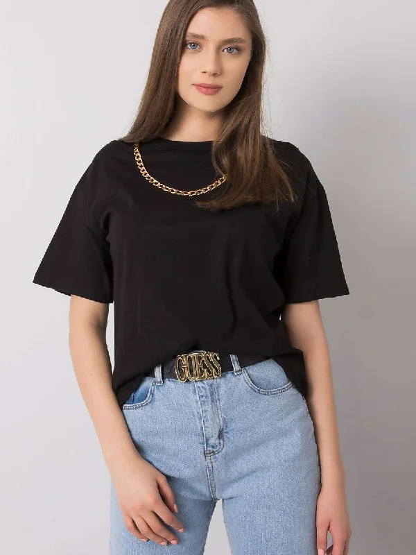 T-shirt Rue Paris Notch Collar Peter Pan Collar Cowl Neck