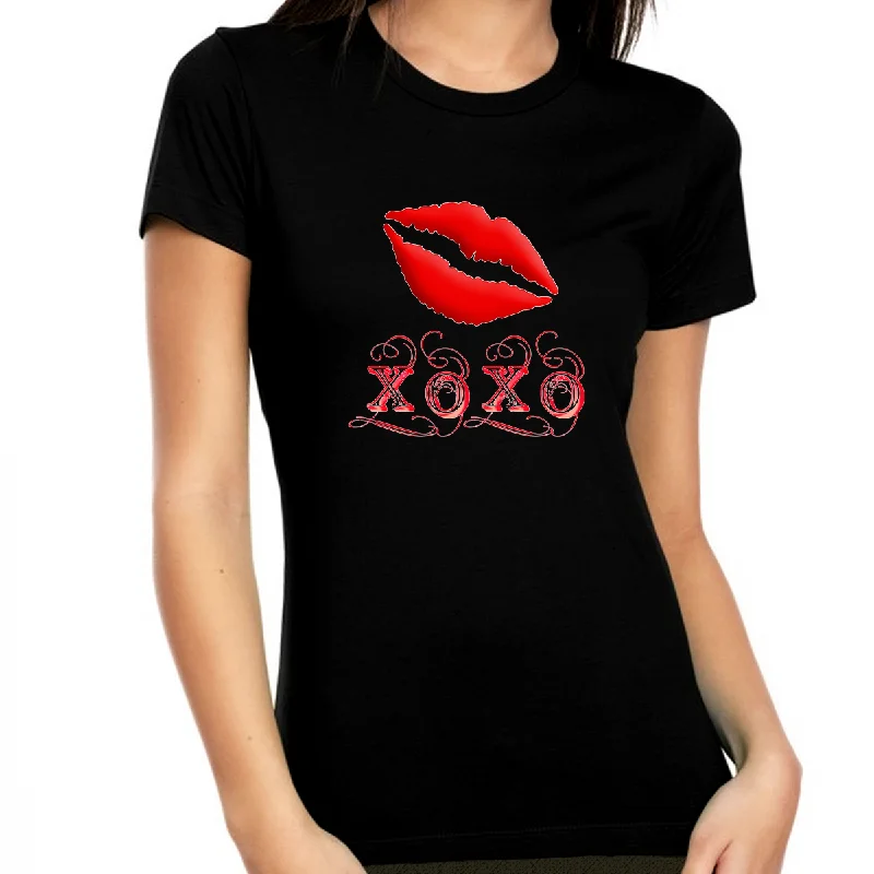 Valentine Shirts for Women - Valentines Day Shirts Women Valentines Day Gift - XOXO Shirt Zippered Front Buttoned Front Snap Front